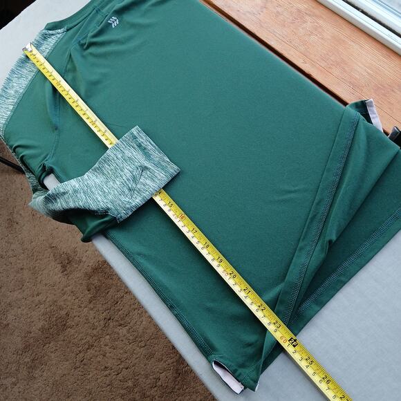 All in Motion Athletic Top YL (12/14) long sleeves thumb holes heathered Emerald - Picture 9 of 10